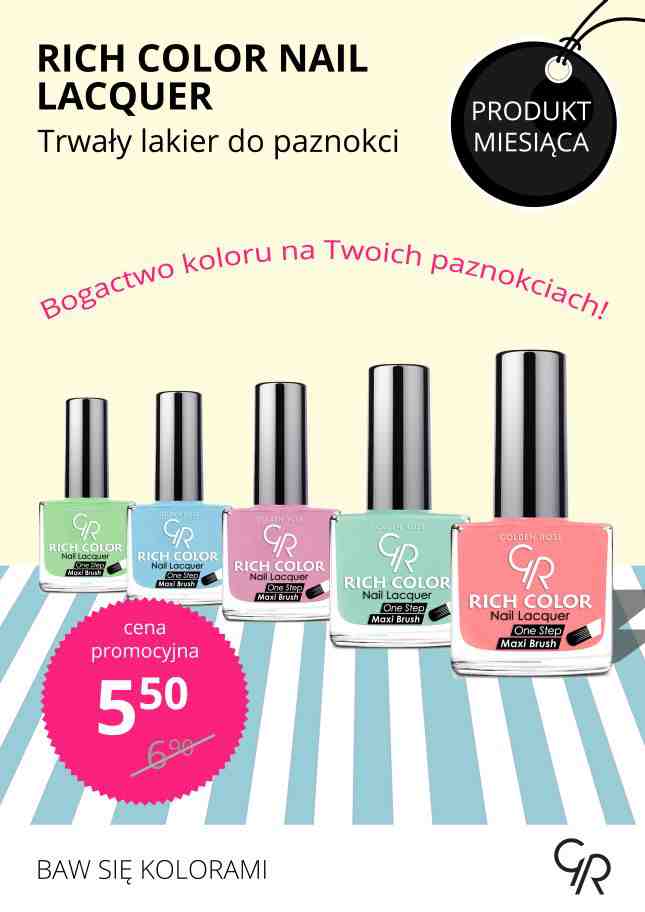 Wybierz swój ulubiony odcień <br/> lakieru do paznokci Rich Color!
